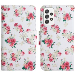 Samsung Galaxy A33 5G Θήκη Βιβλίο Painted Pattern Horizontal Flip Phone Case Red Peony