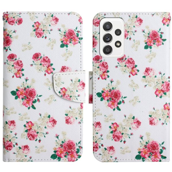 Samsung Galaxy A33 5G Θήκη Βιβλίο Painted Pattern Horizontal Flip Phone Case Red Peony