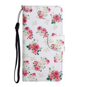 Samsung Galaxy A33 5G Θήκη Βιβλίο Painted Pattern Horizontal Flip Phone Case Red Peony