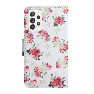 Samsung Galaxy A33 5G Θήκη Βιβλίο Painted Pattern Horizontal Flip Phone Case Red Peony