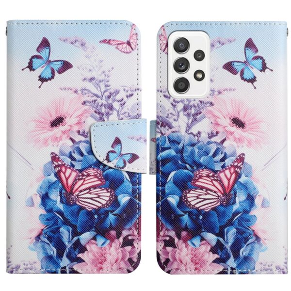 Samsung Galaxy A33 5G Θήκη Βιβλίο Painted Pattern Horizontal Flip Phone Case Purple Butterfly