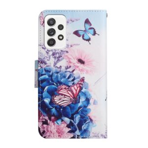 Samsung Galaxy A33 5G Θήκη Βιβλίο Painted Pattern Horizontal Flip Phone Case Purple Butterfly