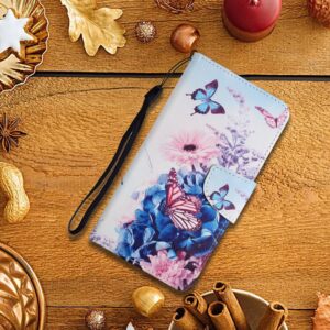 Samsung Galaxy A33 5G Θήκη Βιβλίο Painted Pattern Horizontal Flip Phone Case Purple Butterfly