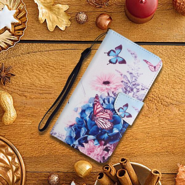 Samsung Galaxy A33 5G Θήκη Βιβλίο Painted Pattern Horizontal Flip Phone Case Purple Butterfly