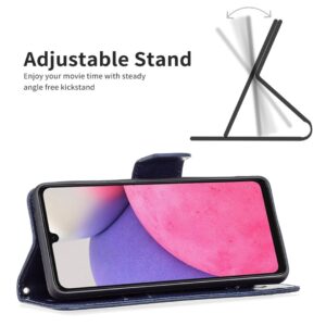 Samsung Galaxy A33 5G Θήκη Βιβλίο Μπλε Two Butterflies Embossing Phone Case Blue