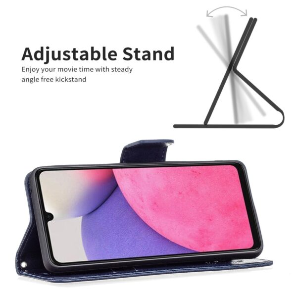 Samsung Galaxy A33 5G Θήκη Βιβλίο Μπλε Two Butterflies Embossing Phone Case Blue