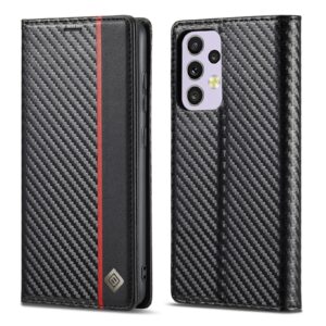 Samsung Galaxy A33 5G Θήκη Βιβλίο Μαύρο LC.IMEEKE Carbon Fiber PU + TPU Phone Case Vertical Black