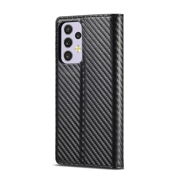 Samsung Galaxy A33 5G Θήκη Βιβλίο Μαύρο LC.IMEEKE Carbon Fiber PU + TPU Phone Case Vertical Black