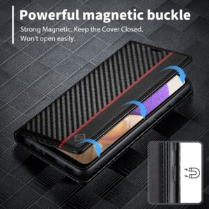 Samsung Galaxy A33 5G Θήκη Βιβλίο Μαύρο LC.IMEEKE Carbon Fiber PU + TPU Phone Case Vertical Black