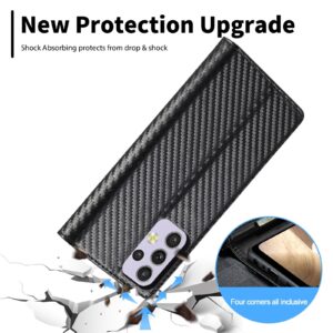 Samsung Galaxy A33 5G Θήκη Βιβλίο Μαύρο LC.IMEEKE Carbon Fiber PU + TPU Phone Case Vertical Black