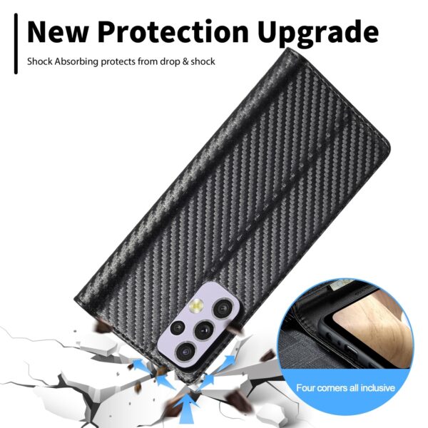 Samsung Galaxy A33 5G Θήκη Βιβλίο Μαύρο LC.IMEEKE Carbon Fiber PU + TPU Phone Case Vertical Black