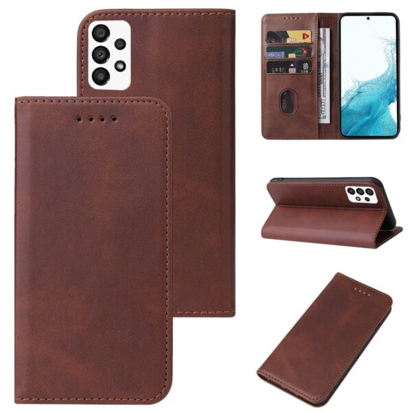 Samsung Galaxy A33 5G Θήκη Βιβλίο Καφέ Calf Texture Magnetic Flip Phone Case Brown