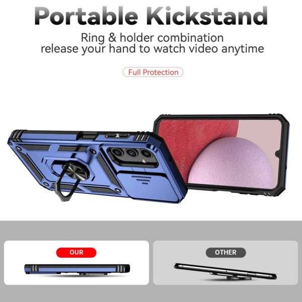 Samsung Galaxy A14 4G / A14 5G Θήκη Μπλε Με Σταντ Sliding Camshield Holder Phone Case Blue