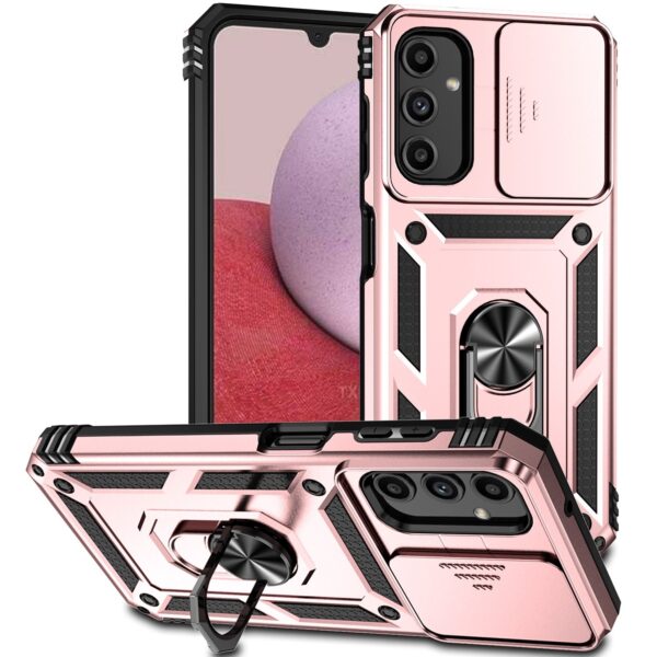 Samsung Galaxy A14 4G / A14 5G Θήκη Ροζ - Χρυσή Με Σταντ Sliding Camshield Holder Phone Case Rose - Gold Samsung Galaxy A14 4G / A14 5G Θήκη Ροζ - Χρυσή Με Σταντ Sliding Camshield Holder Phone Case Rose - Gold