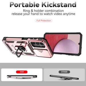 Samsung Galaxy A14 4G / A14 5G Θήκη Ροζ - Χρυσή Με Σταντ Sliding Camshield Holder Phone Case Rose - Gold