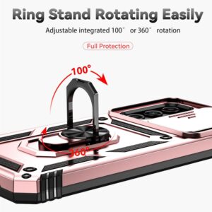 Samsung Galaxy A14 4G / A14 5G Θήκη Ροζ - Χρυσή Με Σταντ Sliding Camshield Holder Phone Case Rose - Gold
