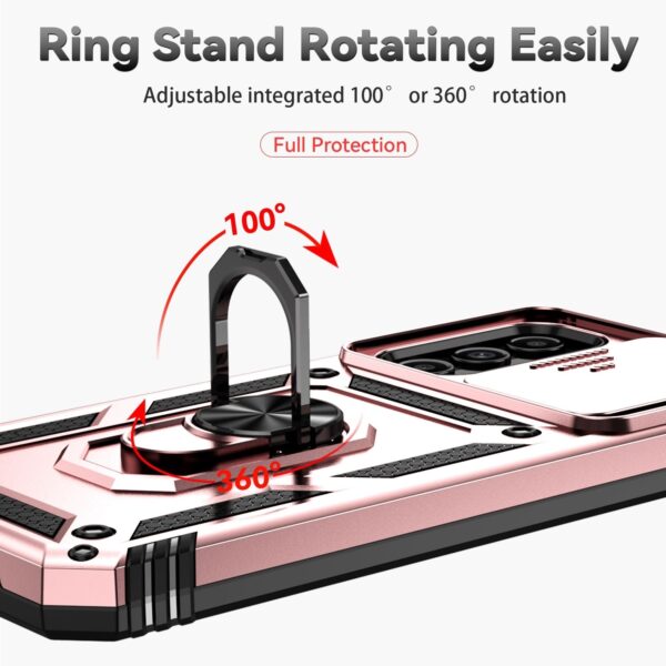 Samsung Galaxy A14 4G / A14 5G Θήκη Ροζ - Χρυσή Με Σταντ Sliding Camshield Holder Phone Case Rose - Gold