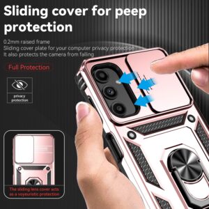 Samsung Galaxy A14 4G / A14 5G Θήκη Ροζ - Χρυσή Με Σταντ Sliding Camshield Holder Phone Case Rose - Gold