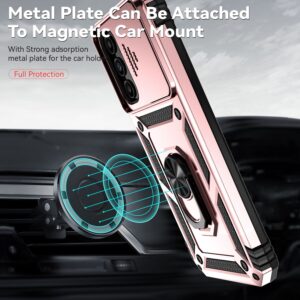 Samsung Galaxy A14 4G / A14 5G Θήκη Ροζ - Χρυσή Με Σταντ Sliding Camshield Holder Phone Case Rose - Gold