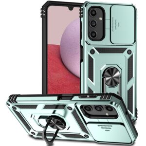 Samsung Galaxy A14 4G / A14 5G Θήκη Σκούρο Πράσινη Με Σταντ Sliding Camshield Holder Phone Case Dark Green