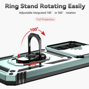 Samsung Galaxy A14 4G / A14 5G Θήκη Σκούρο Πράσινη Με Σταντ Sliding Camshield Holder Phone Case Dark Green