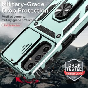 Samsung Galaxy A14 4G / A14 5G Θήκη Σκούρο Πράσινη Με Σταντ Sliding Camshield Holder Phone Case Dark Green