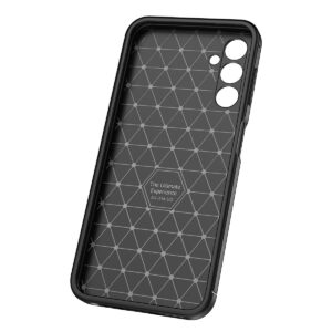 Samsung Galaxy A14 4G / A14 5G Θήκη Σιλικόνης Μαύρη Carbon Fiber Texture Shockproof TPU Phone Case Black