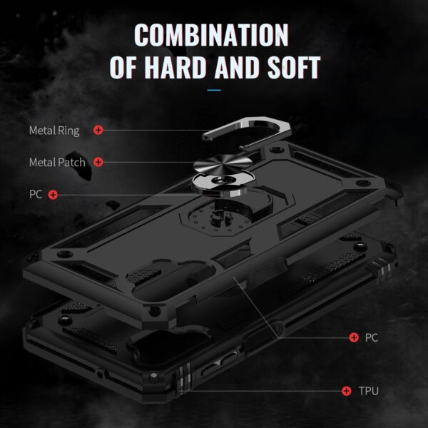 Samsung Galaxy A13 4G Θήκη Μαύρη Με Σταντ Shockproof TPU + PC Phone Case with Holder Black