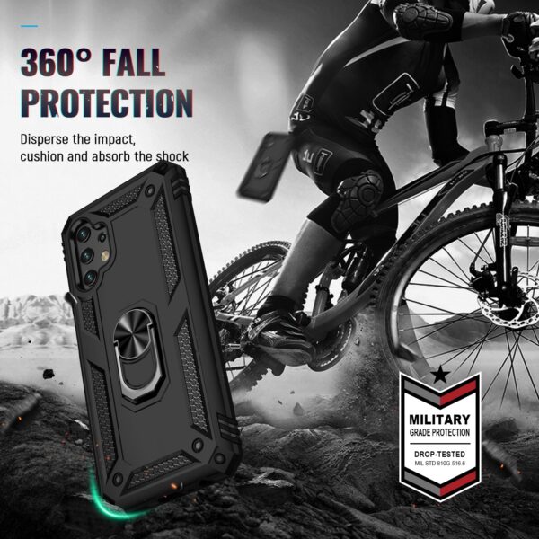 Samsung Galaxy A13 4G Θήκη Μαύρη Με Σταντ Shockproof TPU + PC Phone Case with Holder Black