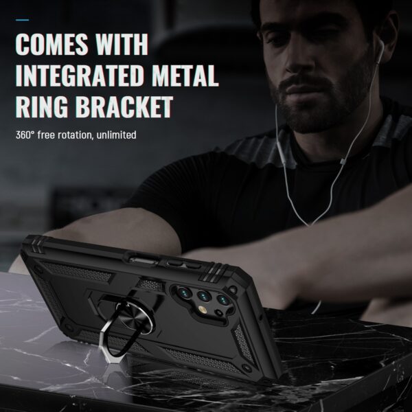 Samsung Galaxy A13 4G Θήκη Μαύρη Με Σταντ Shockproof TPU + PC Phone Case with Holder Black