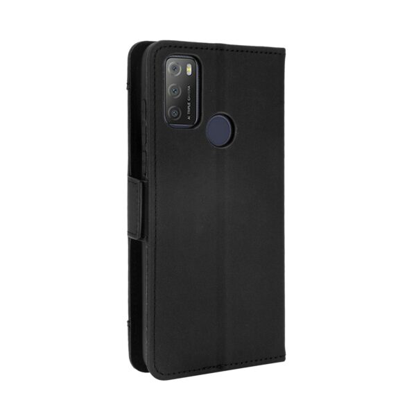 TCL 20Y / Alcatel 1S 2021 Θήκη Βιβλίο Μαύρο Skin Feel Calf Pattern Phone Case Black