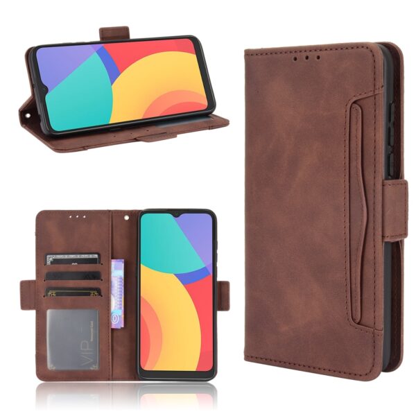 TCL 20Y / Alcatel 1S 2021 Θήκη Βιβλίο Καφέ Skin Feel Calf Pattern Phone Case Brown