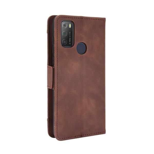 TCL 20Y / Alcatel 1S 2021 Θήκη Βιβλίο Καφέ Skin Feel Calf Pattern Phone Case Brown