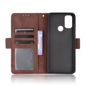 TCL 20Y / Alcatel 1S 2021 Θήκη Βιβλίο Καφέ Skin Feel Calf Pattern Phone Case Brown