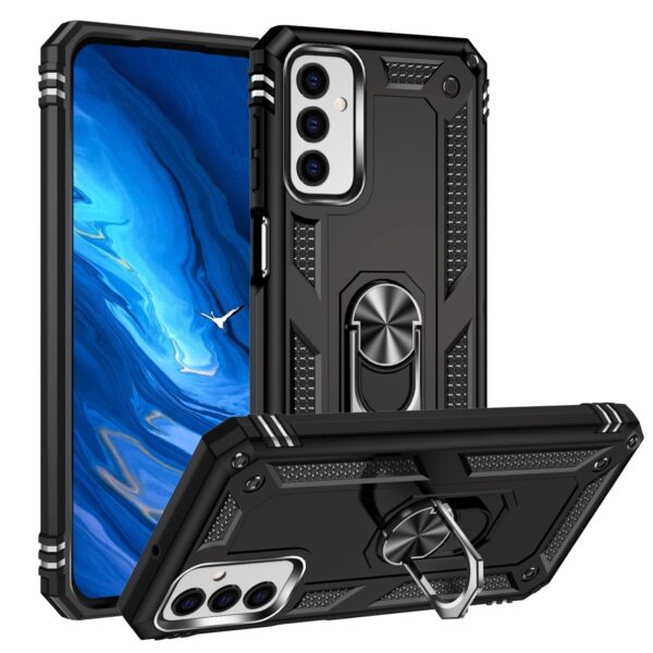 Samsung Galaxy M23 5G Θήκη Μαύρη Με Σταντ Shockproof TPU + PC Holder Phone Case Black