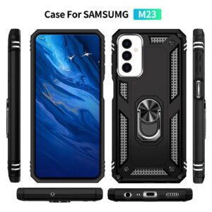 Samsung Galaxy M23 5G Θήκη Μαύρη Με Σταντ Shockproof TPU + PC Holder Phone Case Black
