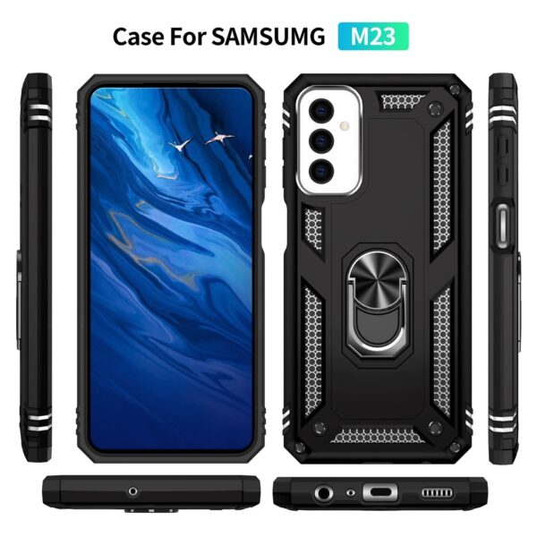 Samsung Galaxy M23 5G Θήκη Μαύρη Με Σταντ Shockproof TPU + PC Holder Phone Case Black