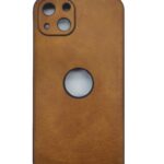 iPhone 13 Θήκη Καφέ PU Leather Black Profile Semihard Cover Case Brown