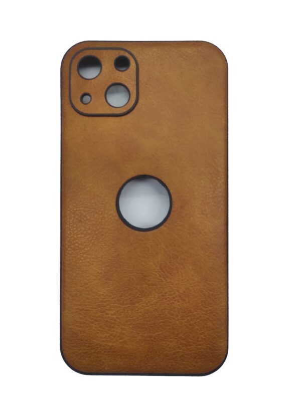 iPhone 13 Θήκη Καφέ PU Leather Black Profile Semihard Cover Case Brown