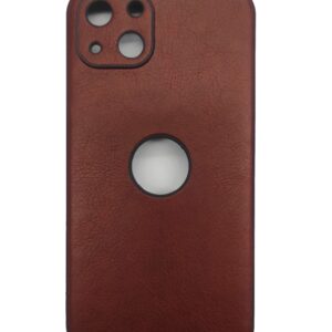 iPhone 13 Θήκη Σκούρο Καφέ PU Leather Black Profile Semihard Cover Case Dark Brown