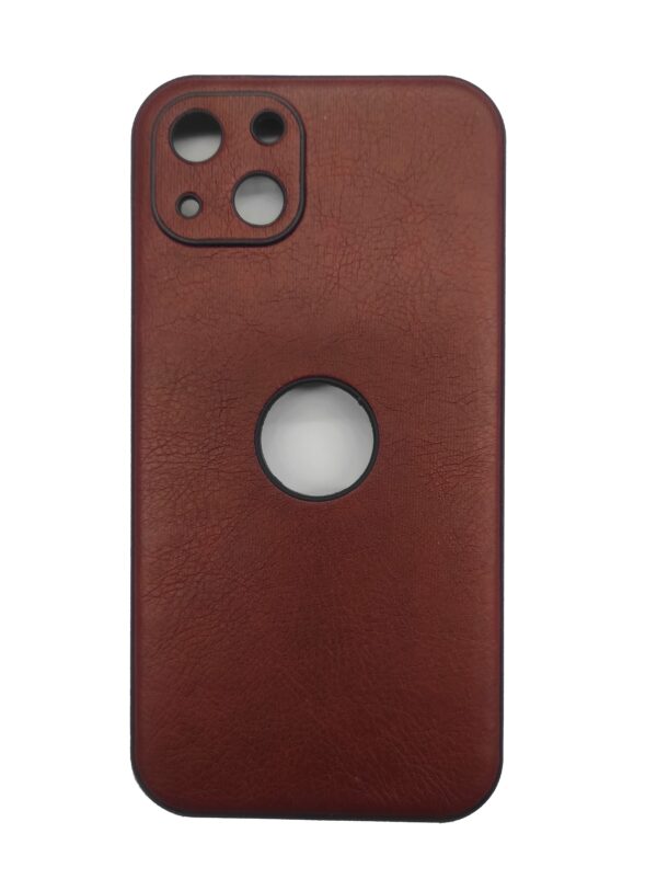 iPhone 13 Θήκη Σκούρο Καφέ PU Leather Black Profile Semihard Cover Case Dark Brown