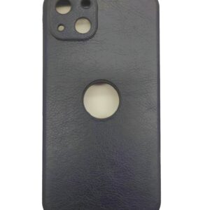 iPhone 13 Θήκη Σκούρο Μπλε PU Leather Black Profile Semihard Cover Case Dark Blue
