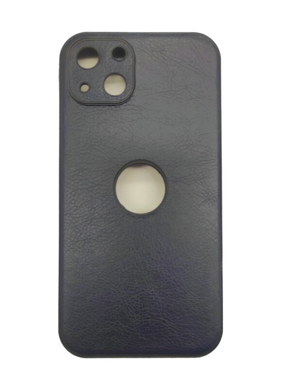 iPhone 13 Θήκη Σκούρο Μπλε PU Leather Black Profile Semihard Cover Case Dark Blue