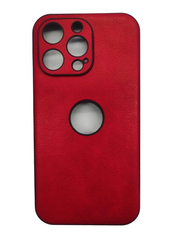 iPhone 13 Pro Θήκη Κόκκινη PU Leather Black Profile Semihard Cover Case Red