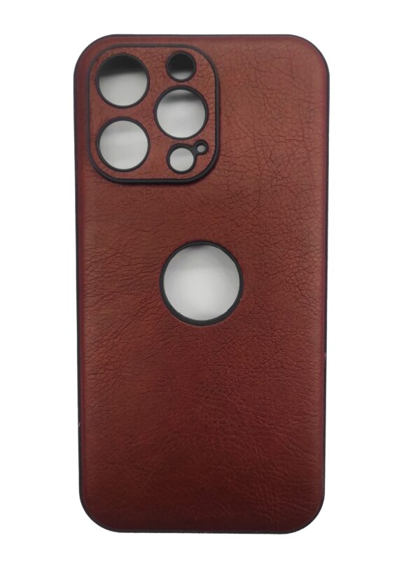 iPhone 13 Pro Θήκη Σκούρο Καφέ PU Leather Black Profile Semihard Cover Case Dark Brown