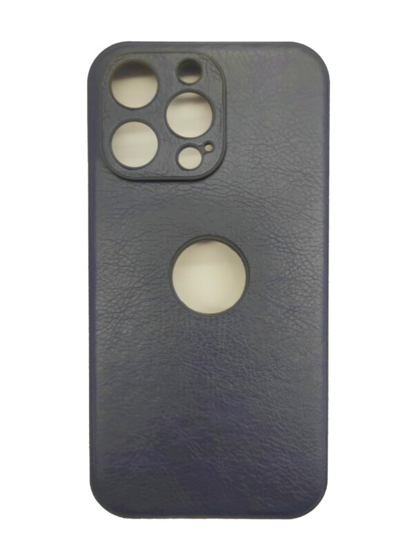 iPhone 13 Pro Max Θήκη Σκούρο Μπλε PU Leather Black Profile Semihard Cover Case Dark Blue