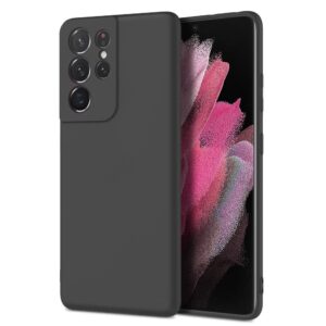 Samsung Galaxy S21 Ultra 5G Θήκη Σιλικόνης Μαύρη Soft Touch Silicone Rubber Soft Case Black