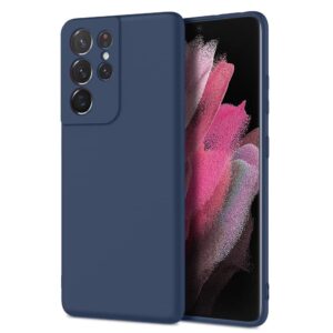 Samsung Galaxy S21 Ultra 5G Θήκη Σιλικόνης Μπλε Soft Touch Silicone Rubber Soft Case Navy