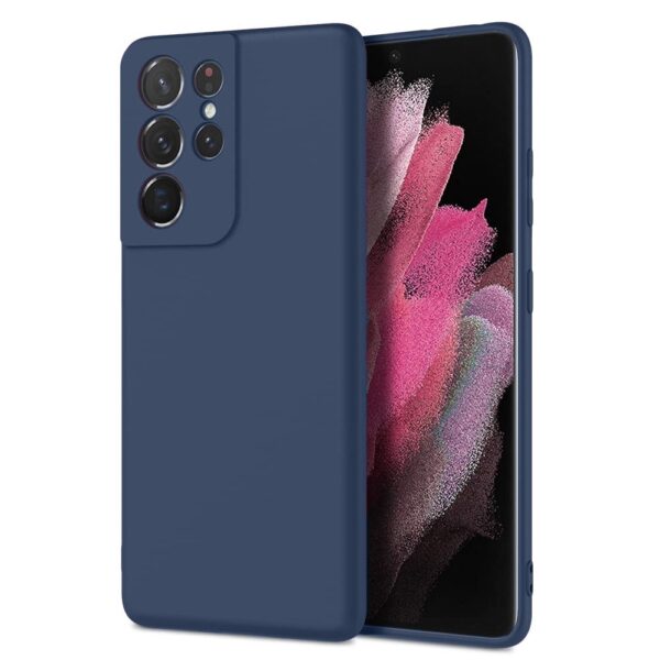 Samsung Galaxy S21 Ultra 5G Θήκη Σιλικόνης Μπλε Soft Touch Silicone Rubber Soft Case Navy