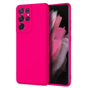 Samsung Galaxy S21 Ultra 5G Θήκη Σιλικόνης Φούξια Soft Touch Silicone Rubber Soft Case Fuchsia
